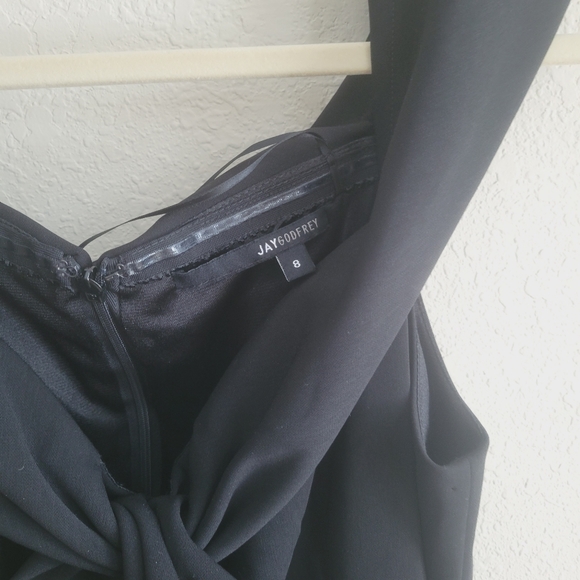 Jay Godfrey Black Argon Crisscross Off Shoulder Dress 8 - Picture 3 of 9